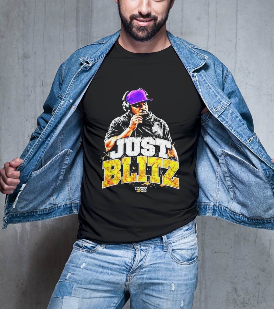 Just Blitz Football Coach Vikings Skol Now T-Shirt
