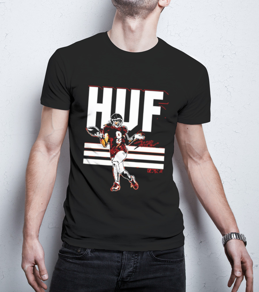 HUF Football Player Number 8 Bold Shrugging T-Shirt