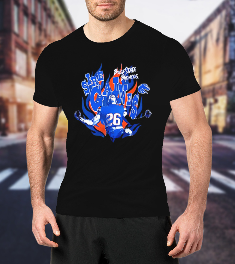 Boise State Broncos Sire Gaines NCAA Football 26 Flame T-Shirt