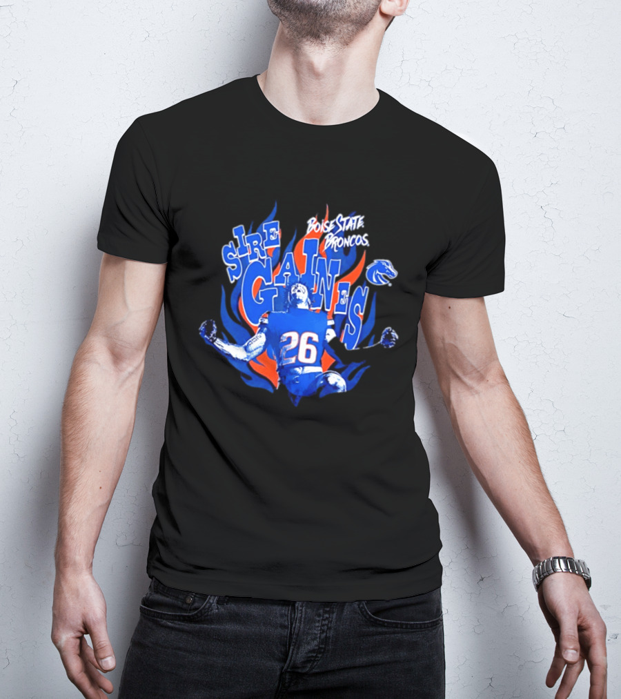 Boise State Broncos Sire Gaines NCAA Football 26 Flame T-Shirt