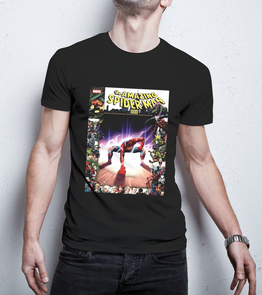 The Amazing Spider Man 1000 Cover Marvel Crossover Featuring Iconic Heroes And Villains T-Shirt