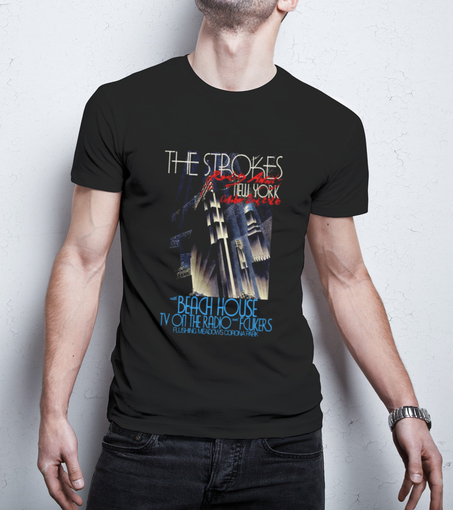 The Strokes October 2 2026 Flushing Meadows Corona Park Queens NY Beach House TV On The Radio Folkers T-Shirt