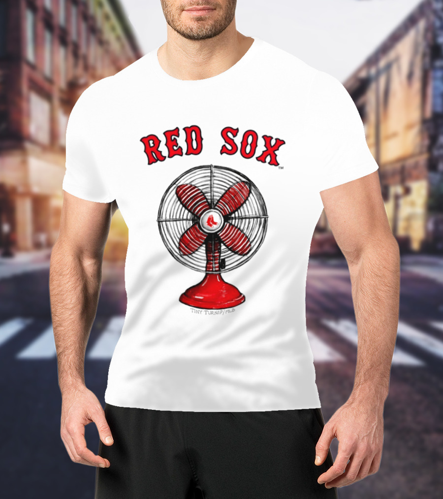 Red Sox Baseball Vintage Fan Art Tiny Turnip T-Shirt
