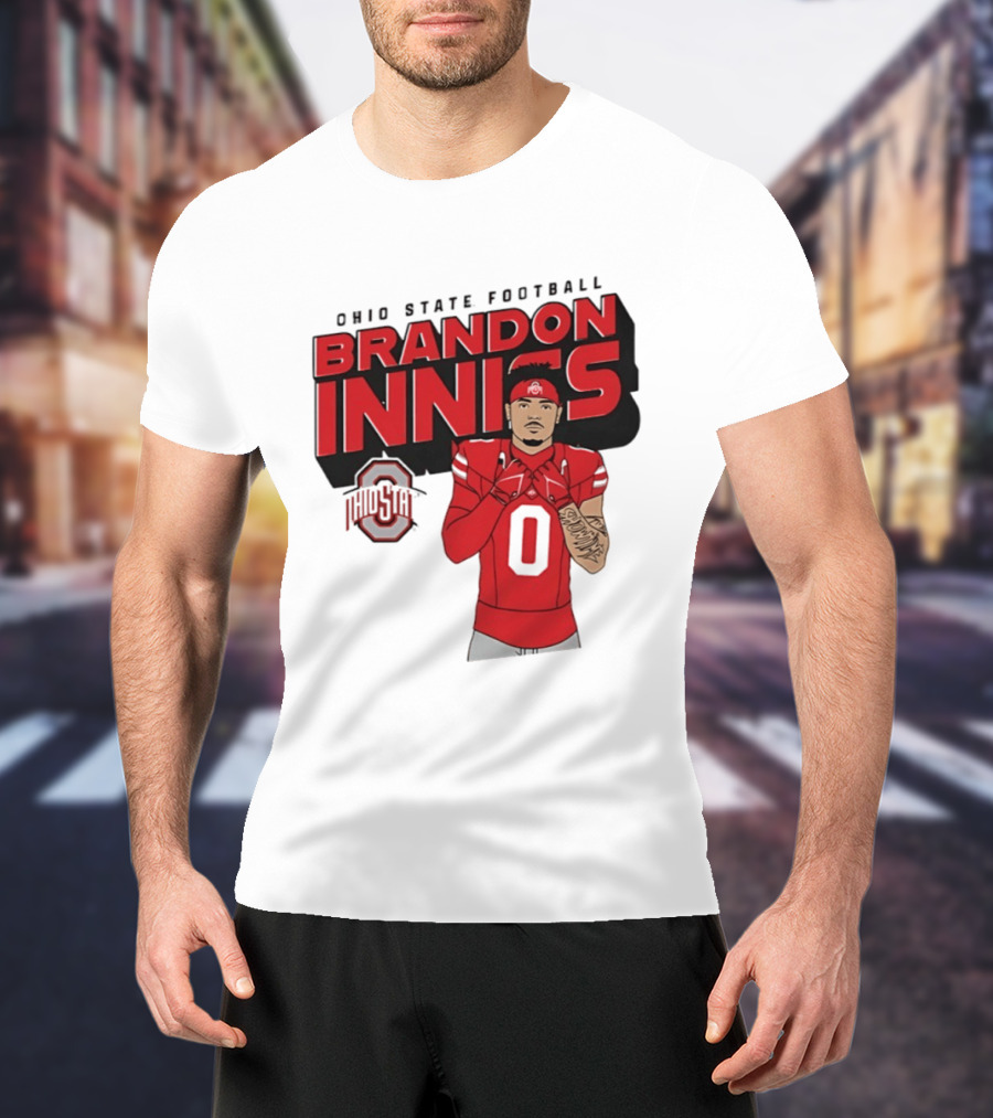 Ohio State Football Brandon Inniss Number 0 Ohio State T-Shirt