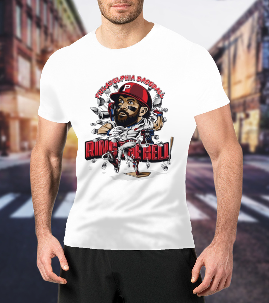 Bryce Harper Philadelphia Baseball Ring The Bell Caricature T-Shirt
