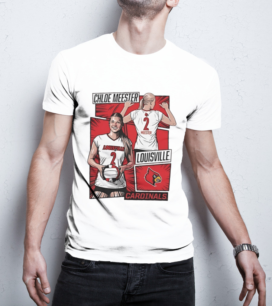 Chloe Meester Louisville Cardinals Volleyball Comic Book T-Shirt