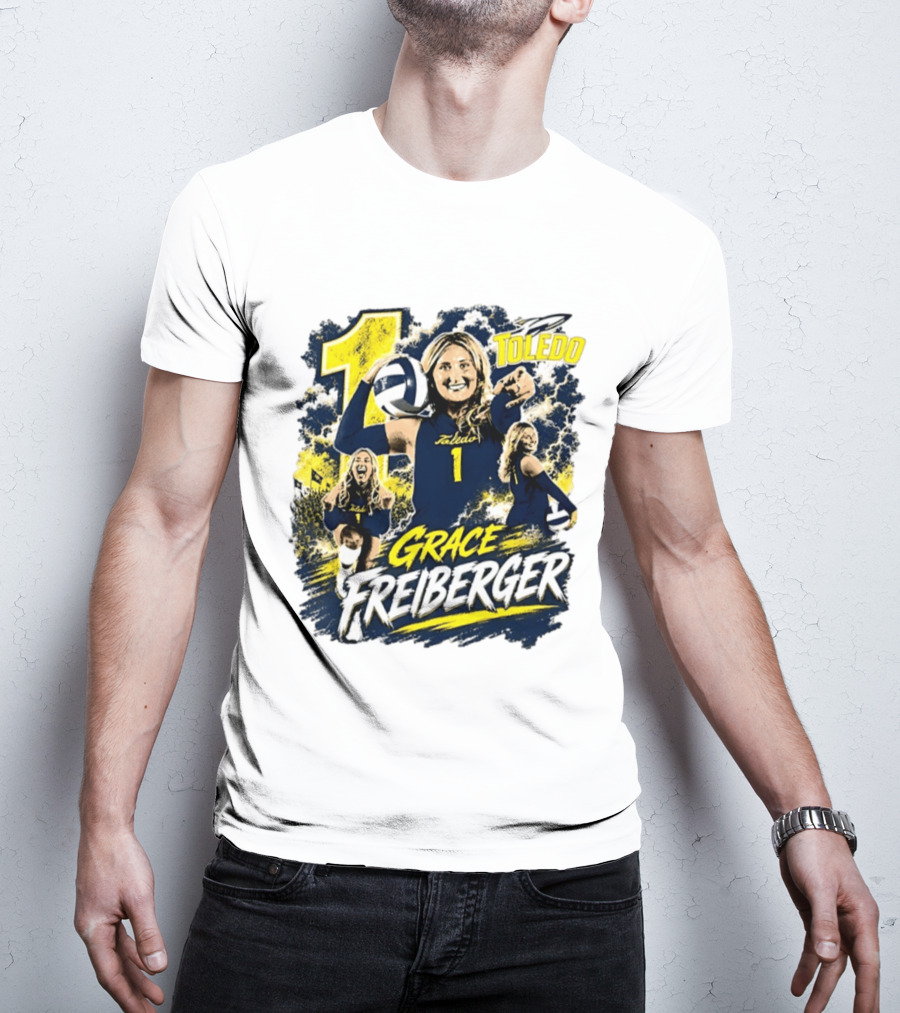 Grace Freiberger Toledo Rockets Volleyball NCAA Number 1 T-Shirt