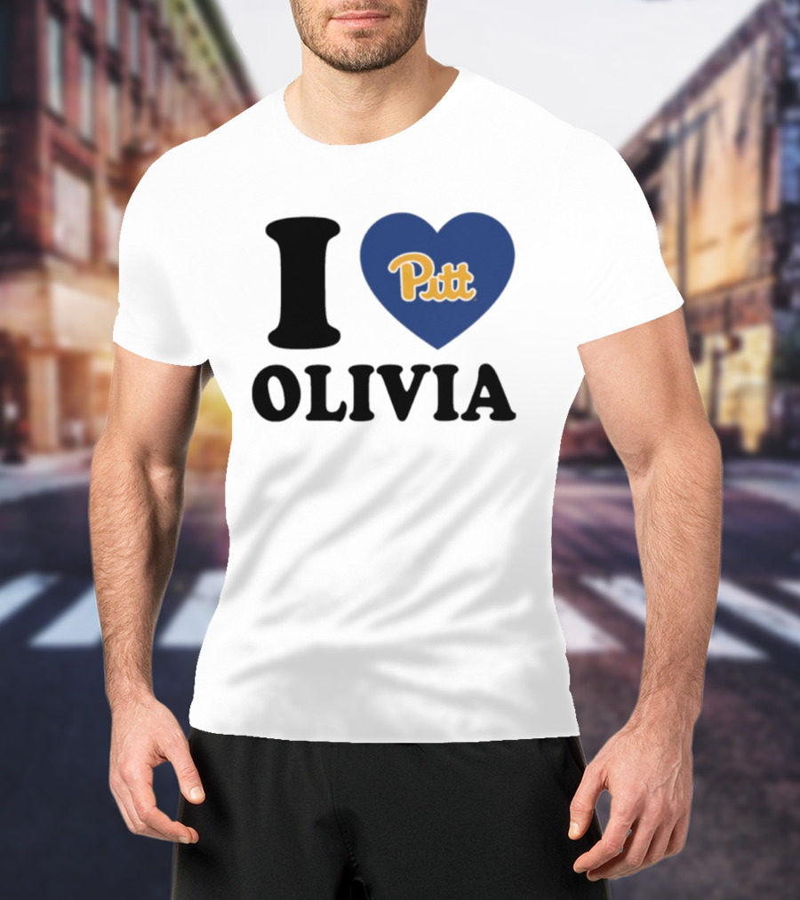 I Love Olivia Pitt Panthers Heart Logo Pittsburgh T-Shirt