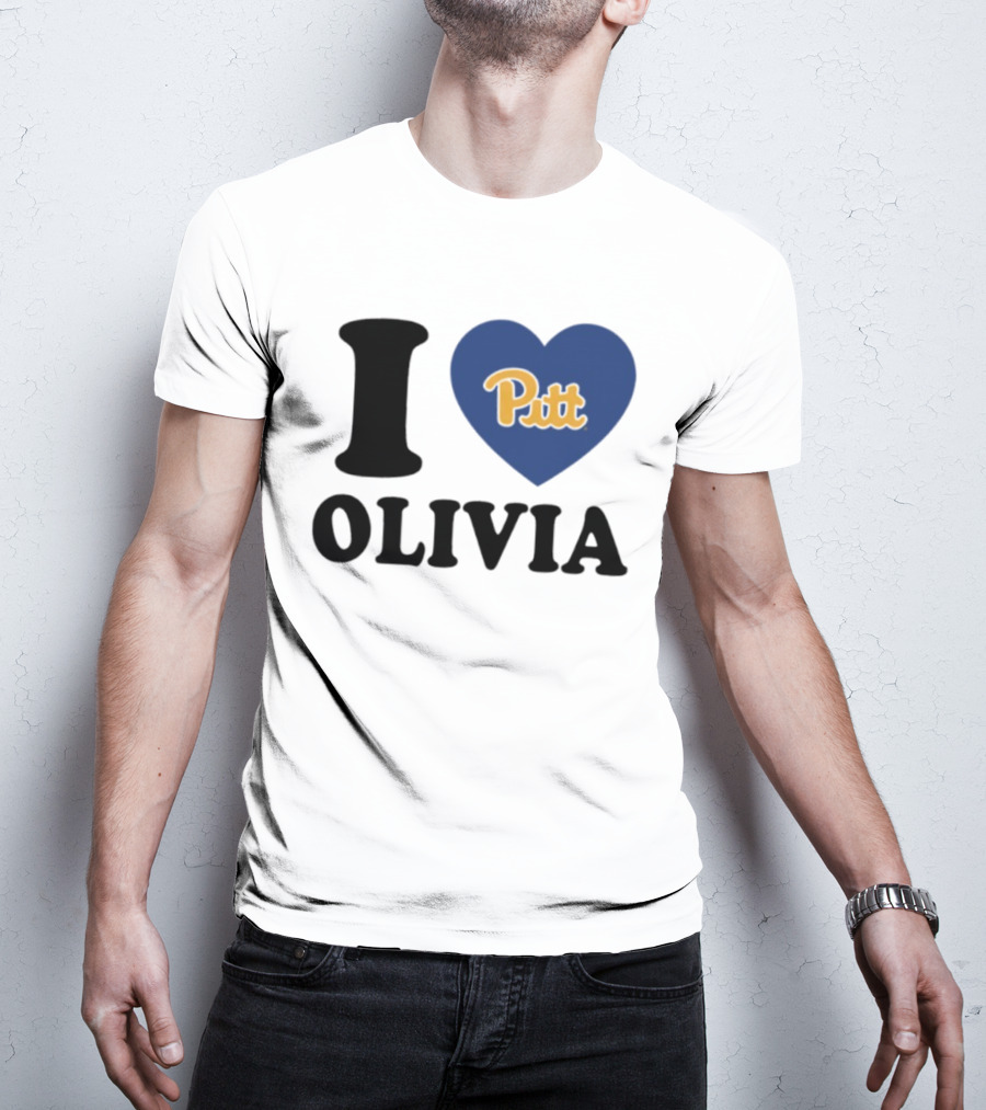 I Love Olivia Pitt Panthers Heart Logo Pittsburgh T-Shirt