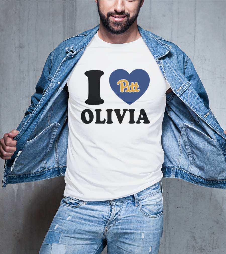 I Love Olivia Pitt Panthers Heart Logo Pittsburgh T-Shirt