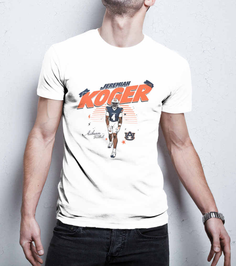 Jeremiah Koger Auburn Tigers NCAA Football Number 4 Helmet Sports Star T-Shirt