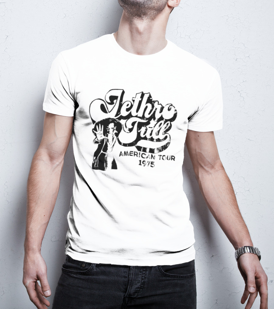 Jethro Tull Ian Anderson American Tour 1975 Vintage Rock Band T-Shirt