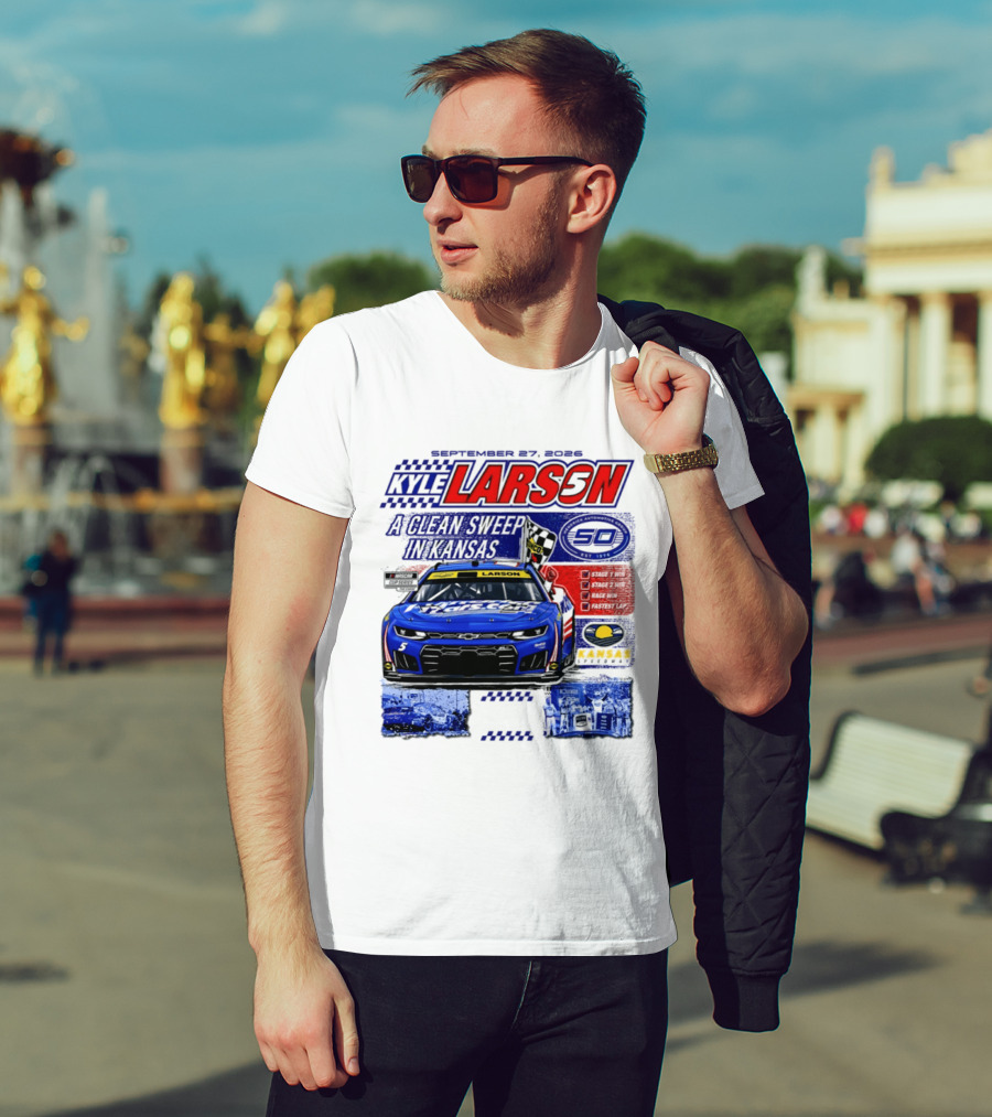 Kyle Larson A Clean Sweep In Kansas September 17 2026 T-Shirt