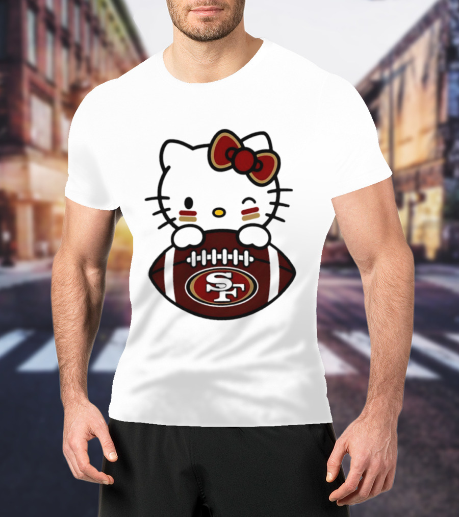 San Francisco 49ers Hello Kitty Collaboration Football 2026 Season T-Shirt
