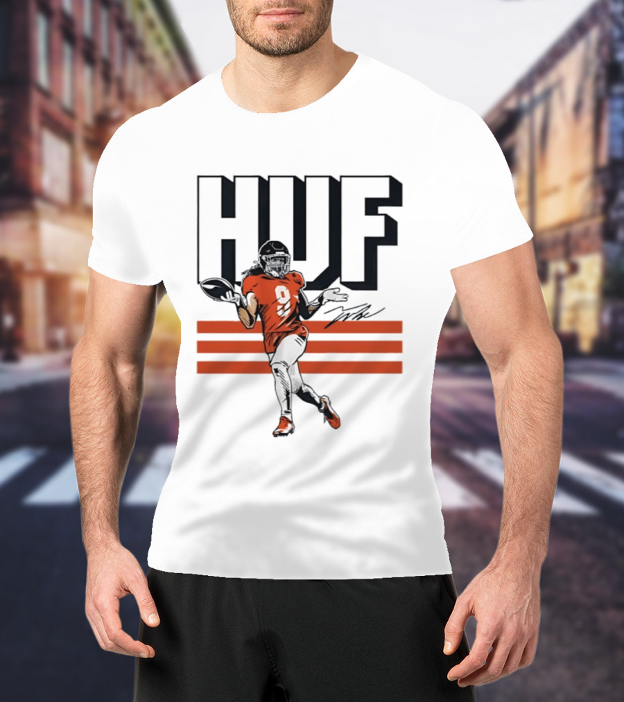 Talanoa Hufanga HUF Football Number 9 Denver Broncos T-Shirt