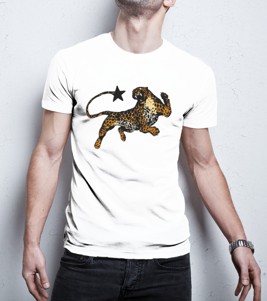 Leopard Star Wild Cat Fierce Roar T-Shirt