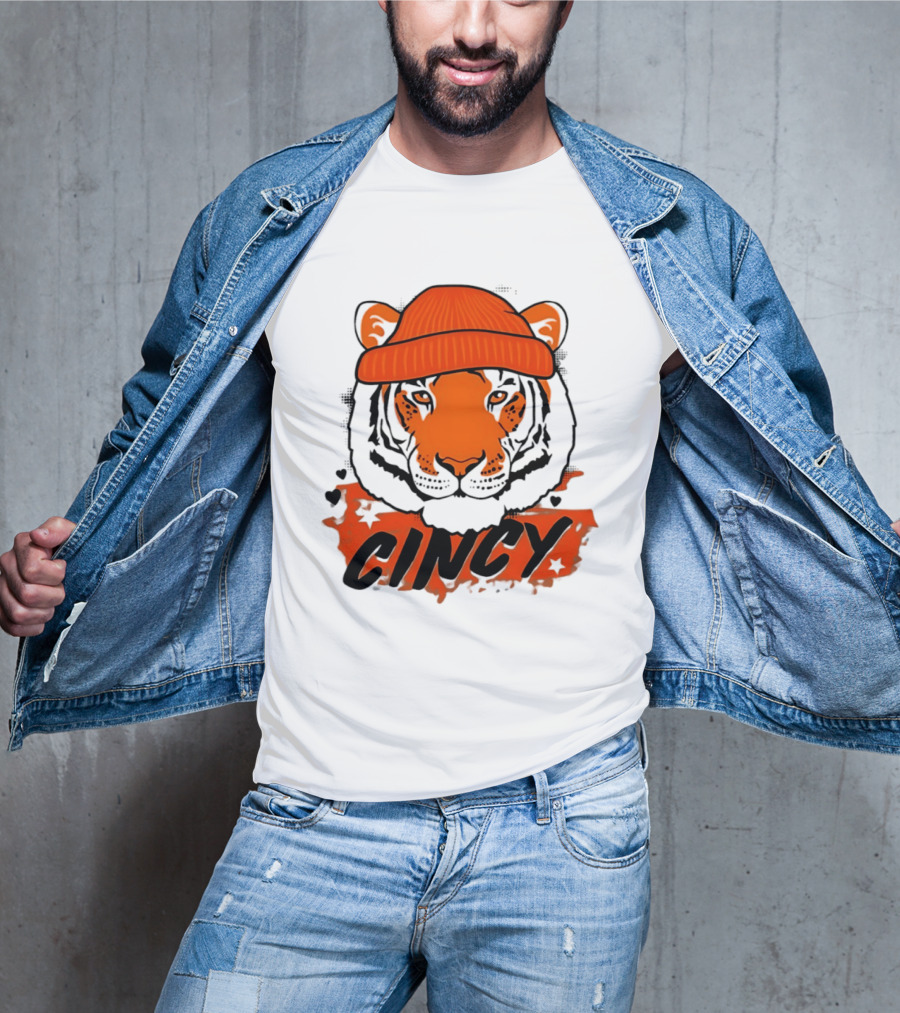 Cincy Tiger Beanie Cincinnati Bengals Football T-Shirt