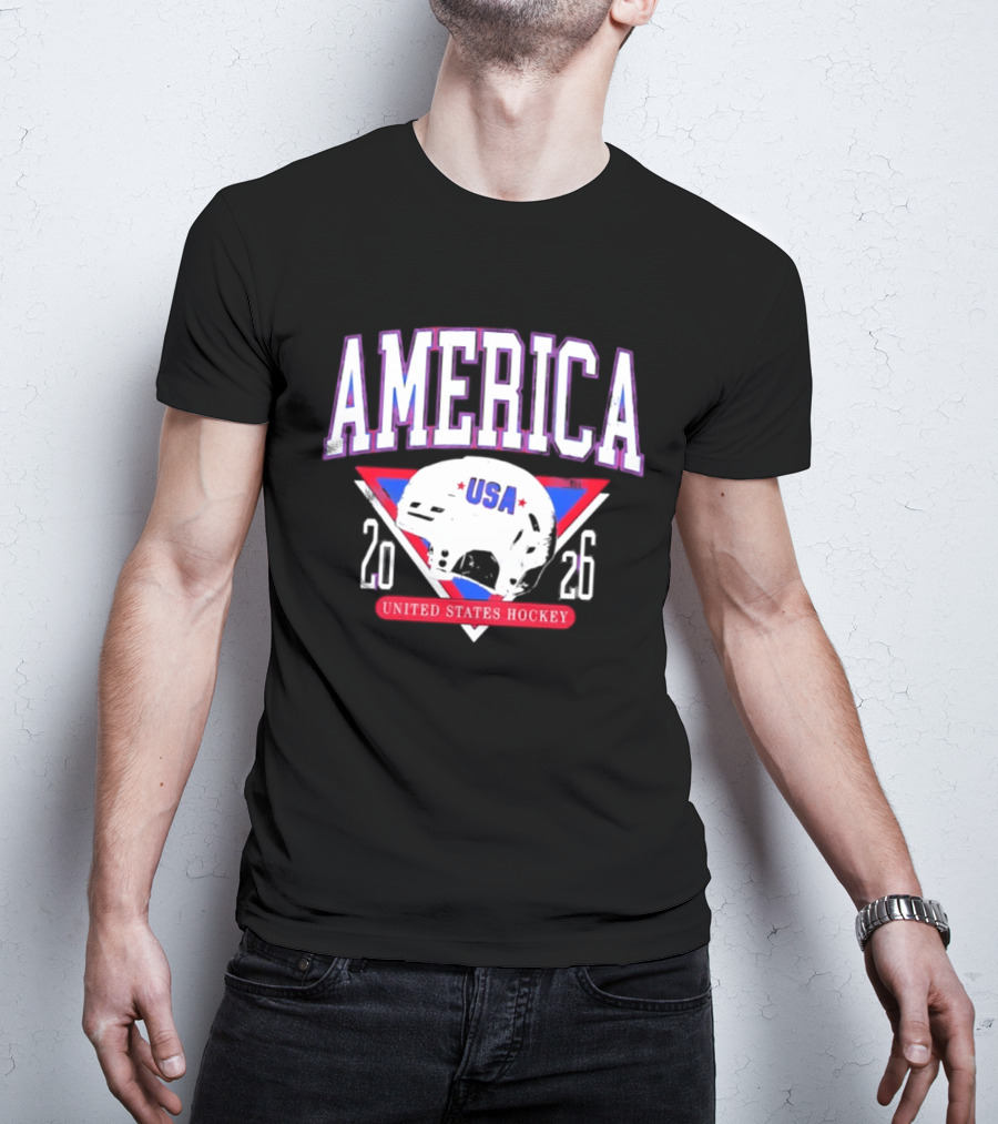 America USA Hockey 2026 United States Helmet T-Shirt