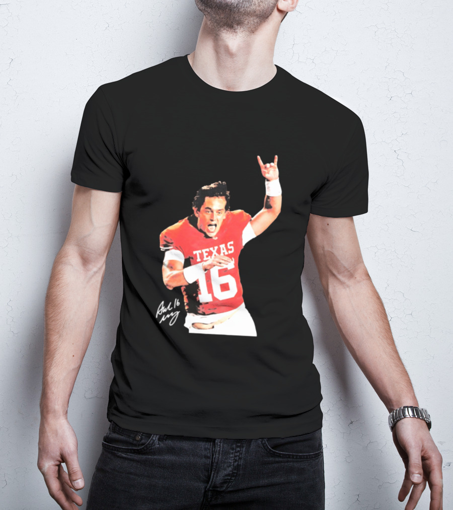 Arch Manning Texas Longhorns 16 Rock Hand Gesture T-Shirt
