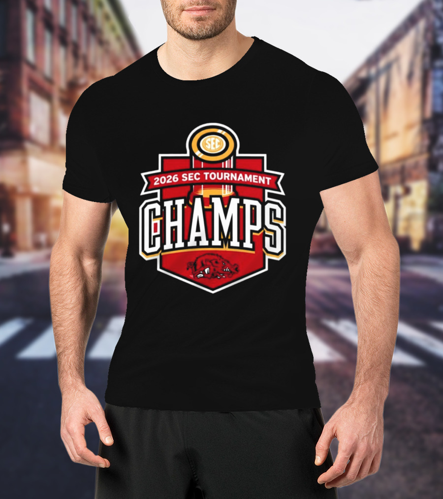 2026 SEC Tournament Champs Arkansas Men's Basketball T-Shirt