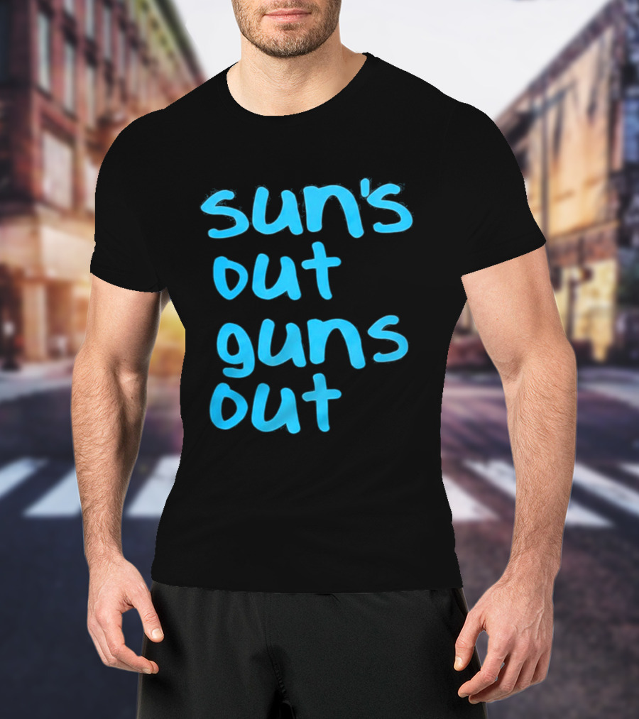 Sun's Out Guns Out Channing Tatum Blue T-Shirt