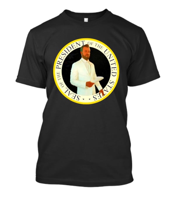 Seal Of The President Of The United States Justin Theroux In White Suit T-Shirt