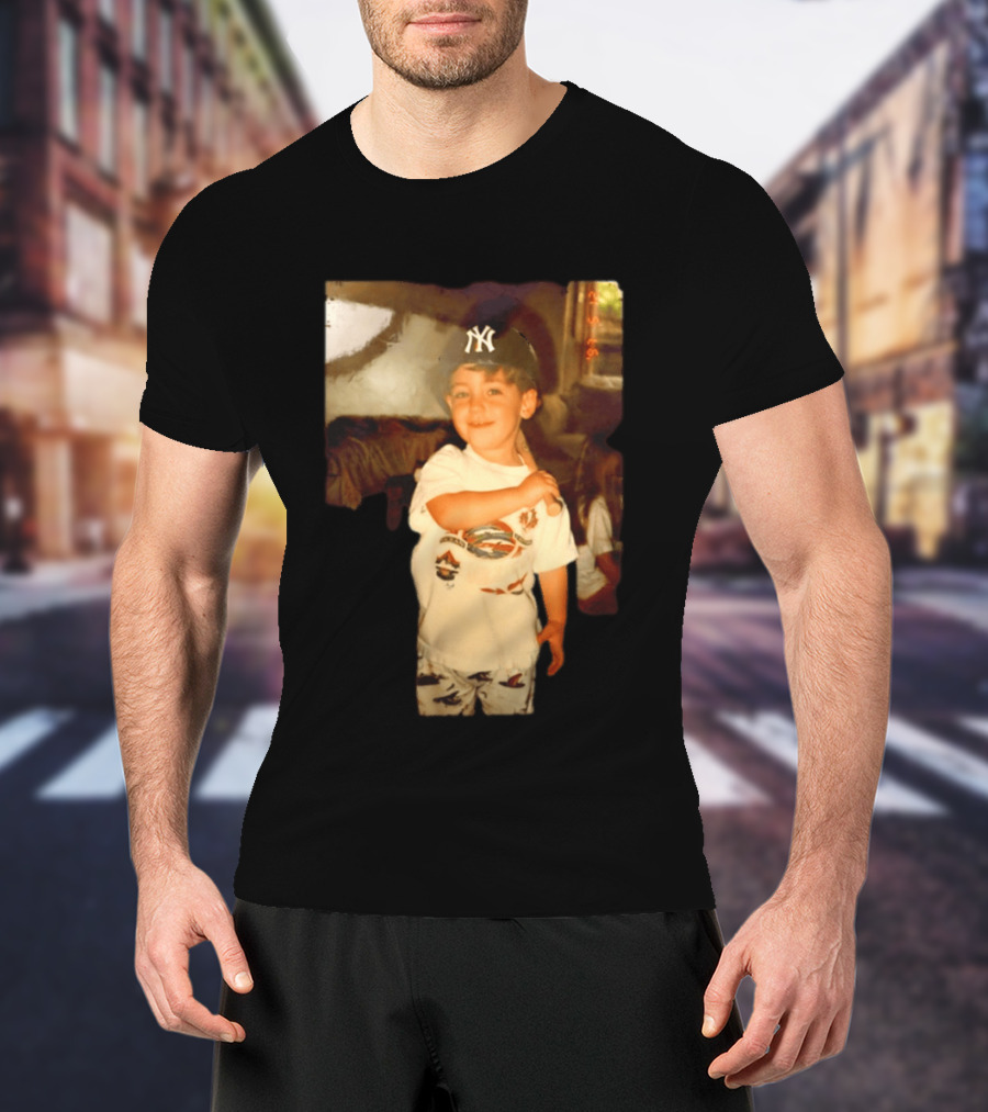 Cody Bellinger Young Yankee Fan Childhood Photo New York Yankees Cap T-Shirt