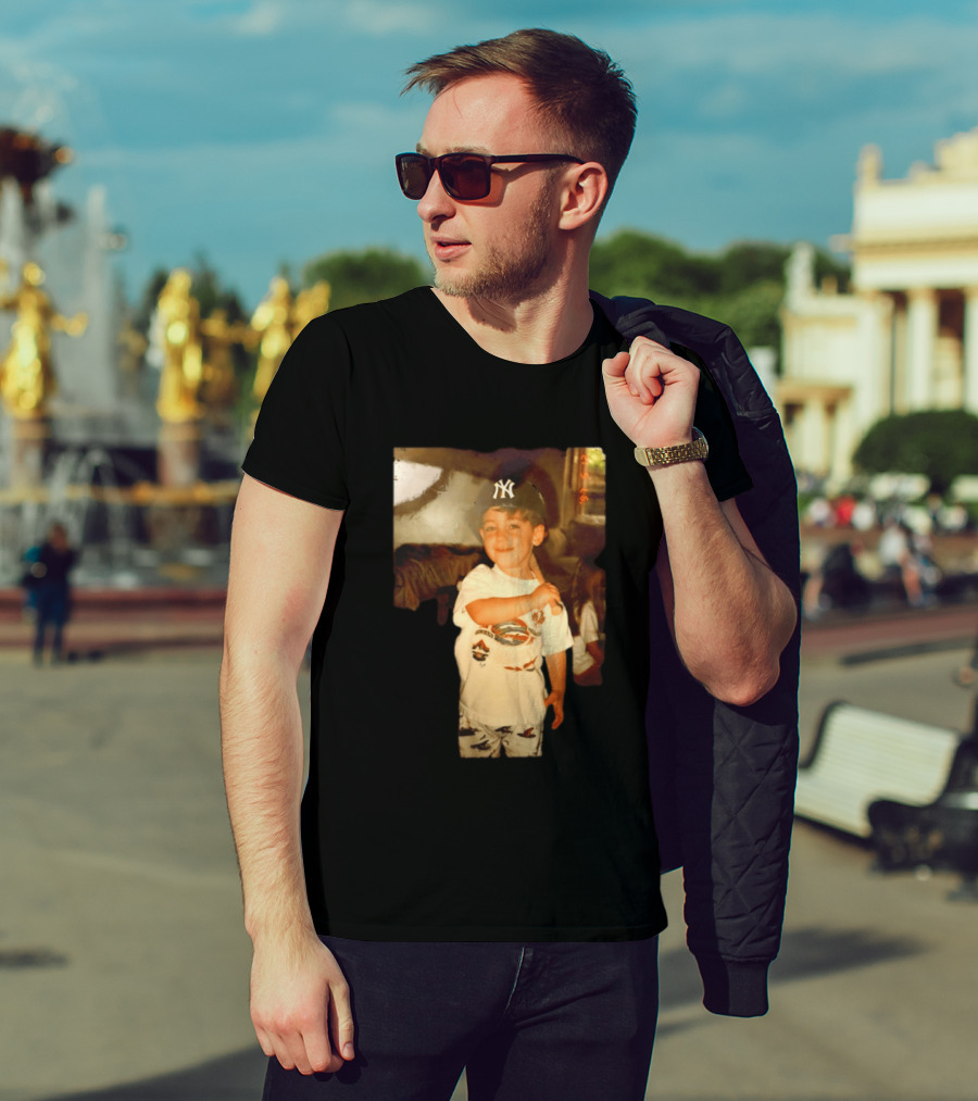 Cody Bellinger Young Yankee Fan Childhood Photo New York Yankees Cap T-Shirt