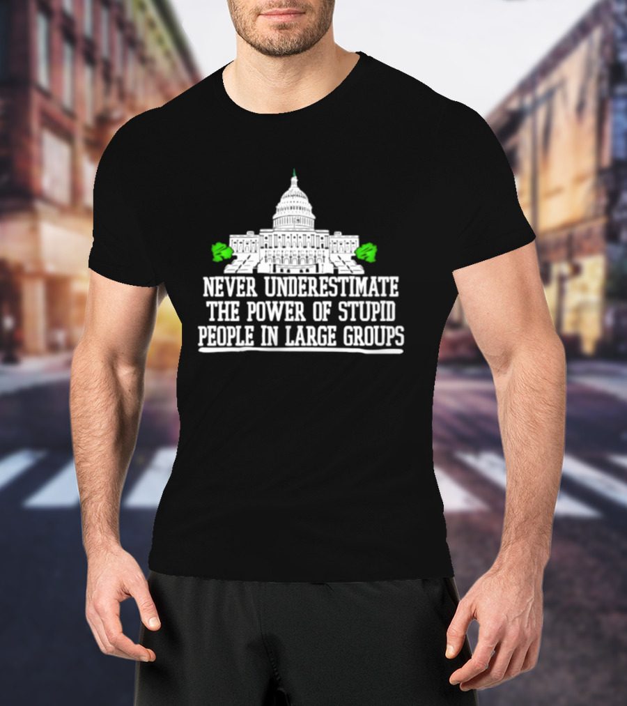 Never Underestimate The Power Of Stupid People In Large Groups Capitol Building T-Shirt