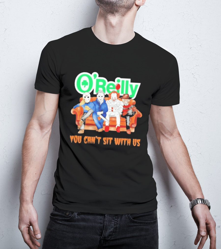 O'Reilly Horror Characters Friends Halloween 2026 You Can't Sit With Us Couch T-Shirt