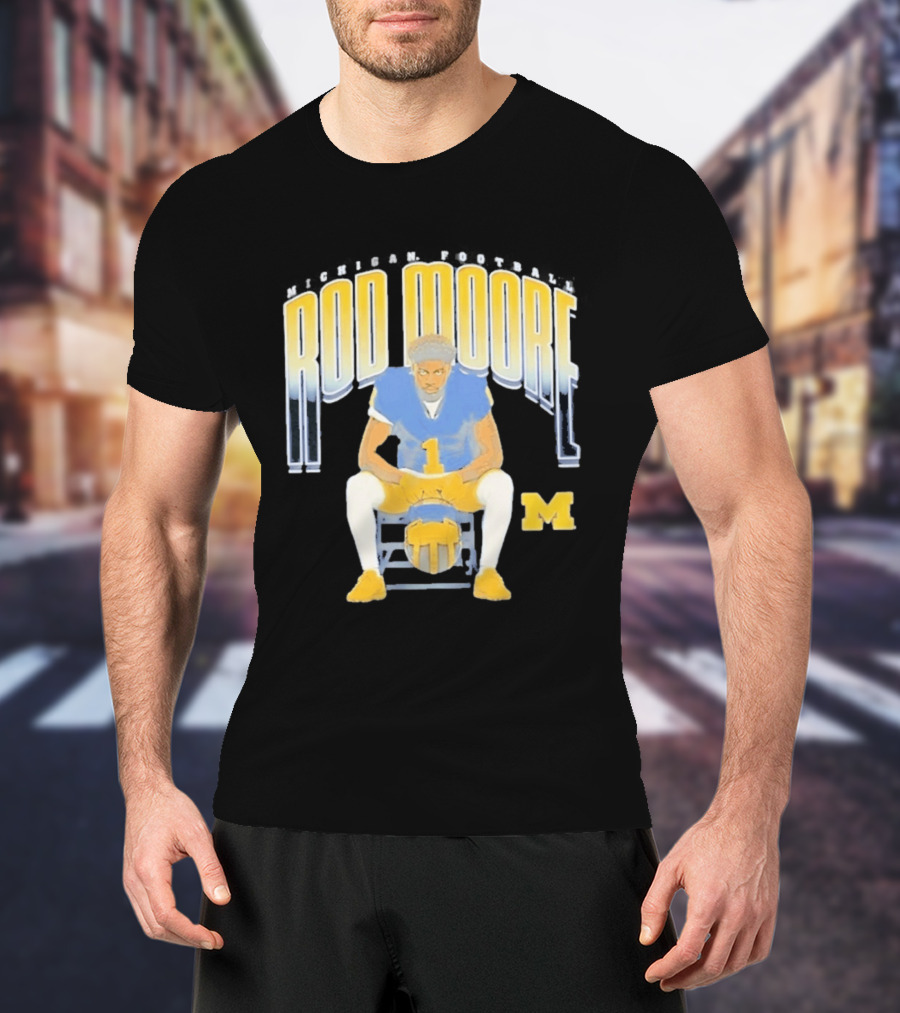 Rod Moore Michigan Wolverines Football Number 1 Player M T-Shirt