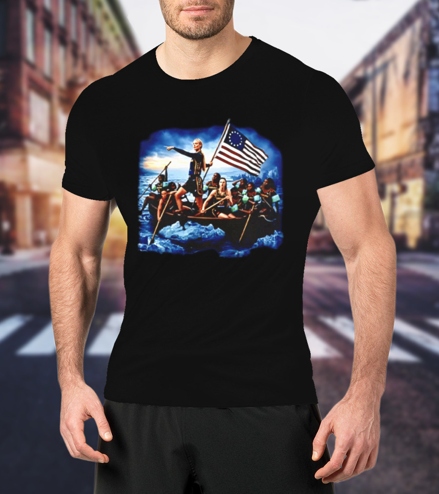 Sophie Cunningham Caitlin Clark Historical Crossover Crossing The Delaware Basketball T-Shirt