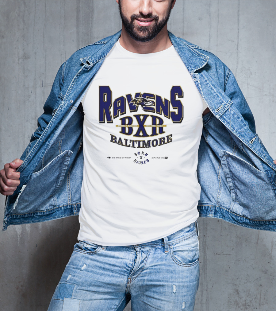 Ravens BXR Baltimore Born X Raised On The Turf T-Shirt
