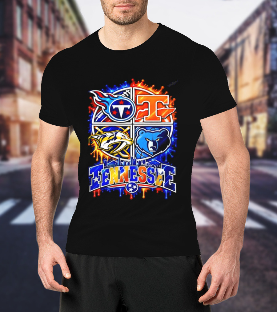 Tennessee Titans Volunteers Predators Grizzlies Sports Skyline T-Shirt