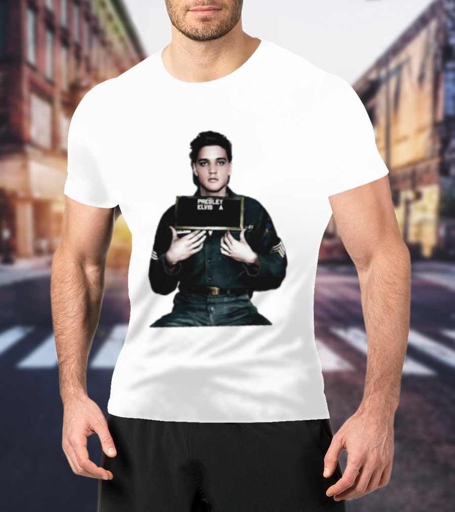 Elvis Presley Army Shot King Of Rock And Roll Iconic Military T-Shirt