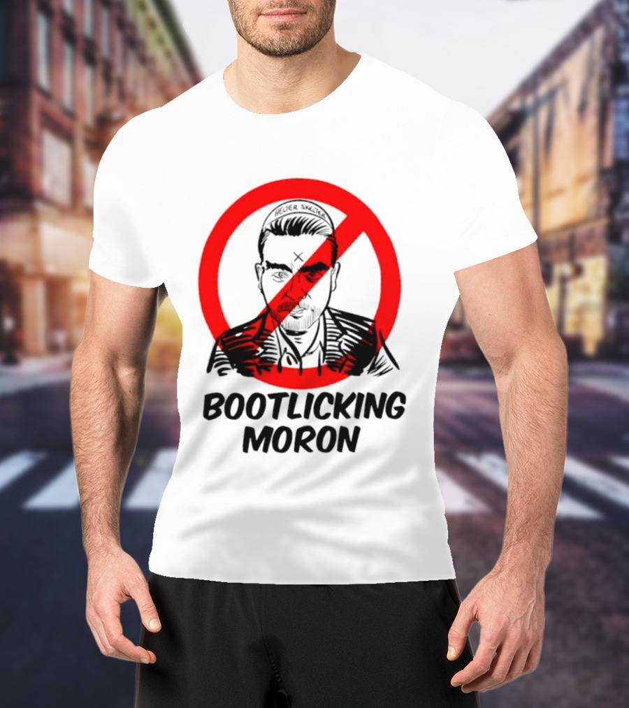 Helter Skelter Bootlicking Moron Red Circle Crossed Out Brian Walsby T-Shirt