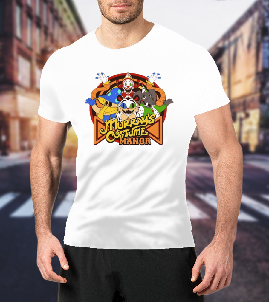 HEX X FNaF Secret Of The Mimic 2 Murray's Costume Manor With Clown And Animal Characters T-Shirt