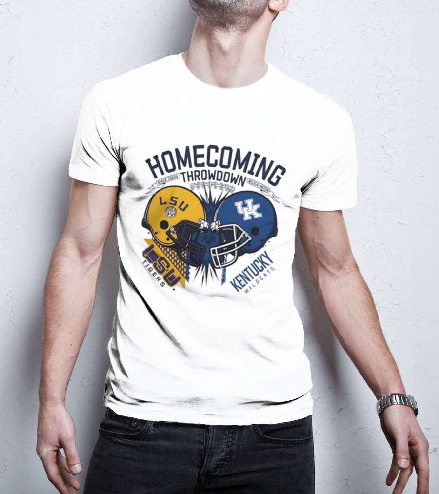 LSU Tigers Vs Kentucky Wildcats Football Homecoming Throwdown October 10 2026 Helmet Clash T-Shirt