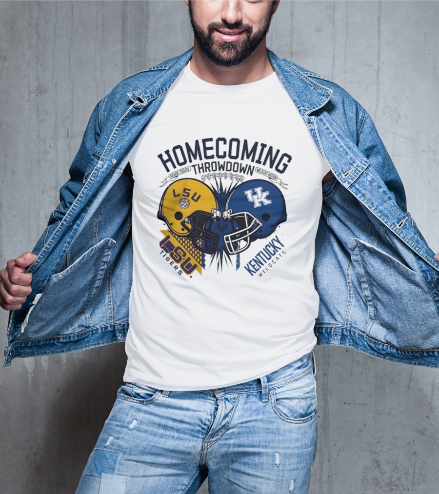LSU Tigers Vs Kentucky Wildcats Football Homecoming Throwdown October 10 2026 Helmet Clash T-Shirt