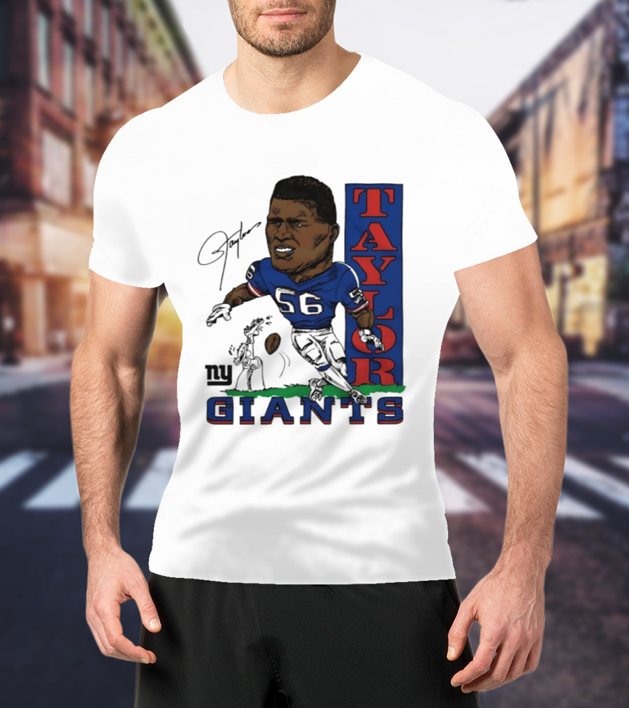 New York Giants Lawrence Taylor 56 Caricature Player T-Shirt