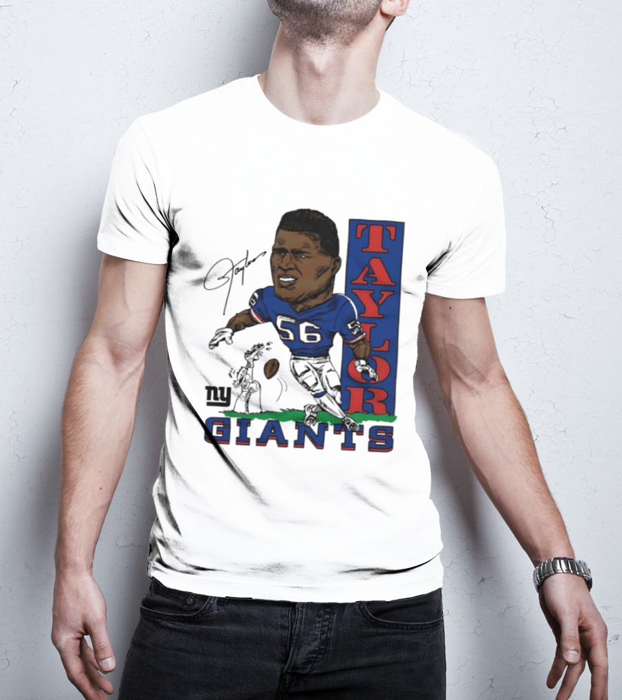 New York Giants Lawrence Taylor 56 Caricature Player T-Shirt