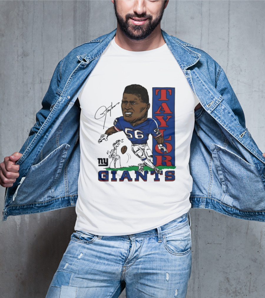 New York Giants Lawrence Taylor 56 Caricature Player T-Shirt