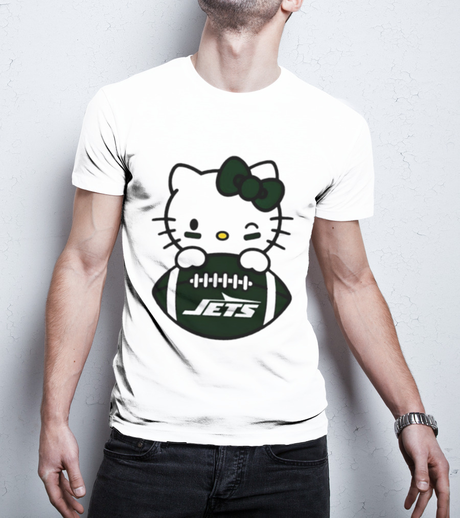 New York Jets Hello Kitty Football 2026 Season Collaboration T-Shirt