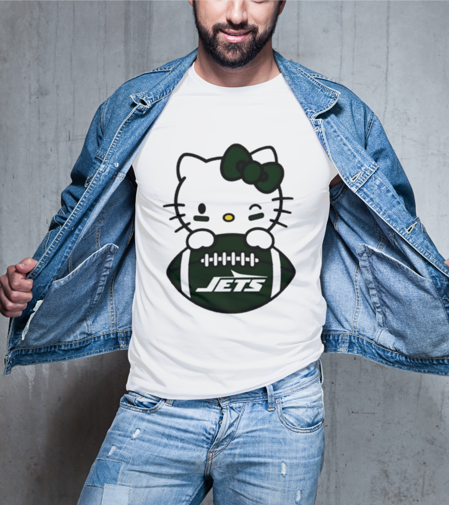 New York Jets Hello Kitty Football 2026 Season Collaboration T-Shirt