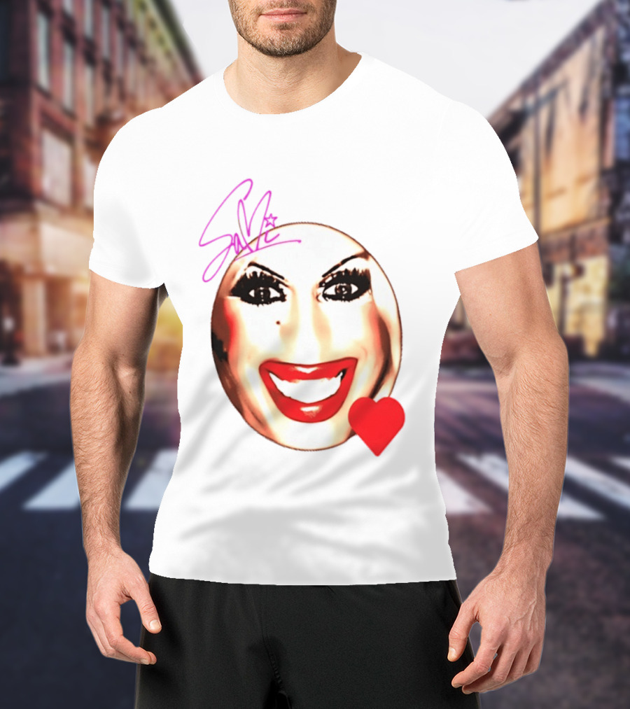 Sami Landri Big Face Heart Signature Red Lips T-Shirt
