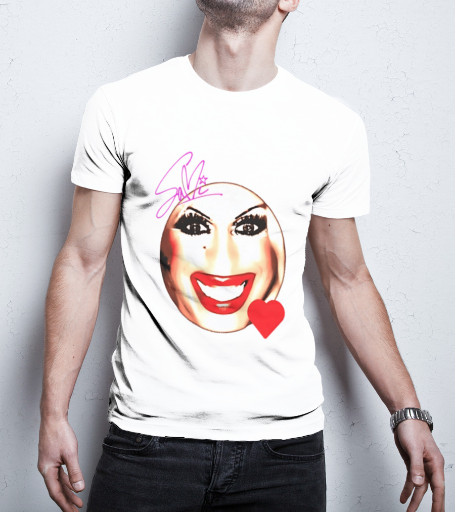 Sami Landri Big Face Heart Signature Red Lips T-Shirt