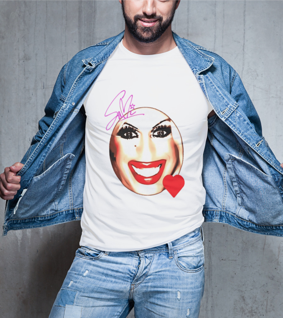 Sami Landri Big Face Heart Signature Red Lips T-Shirt