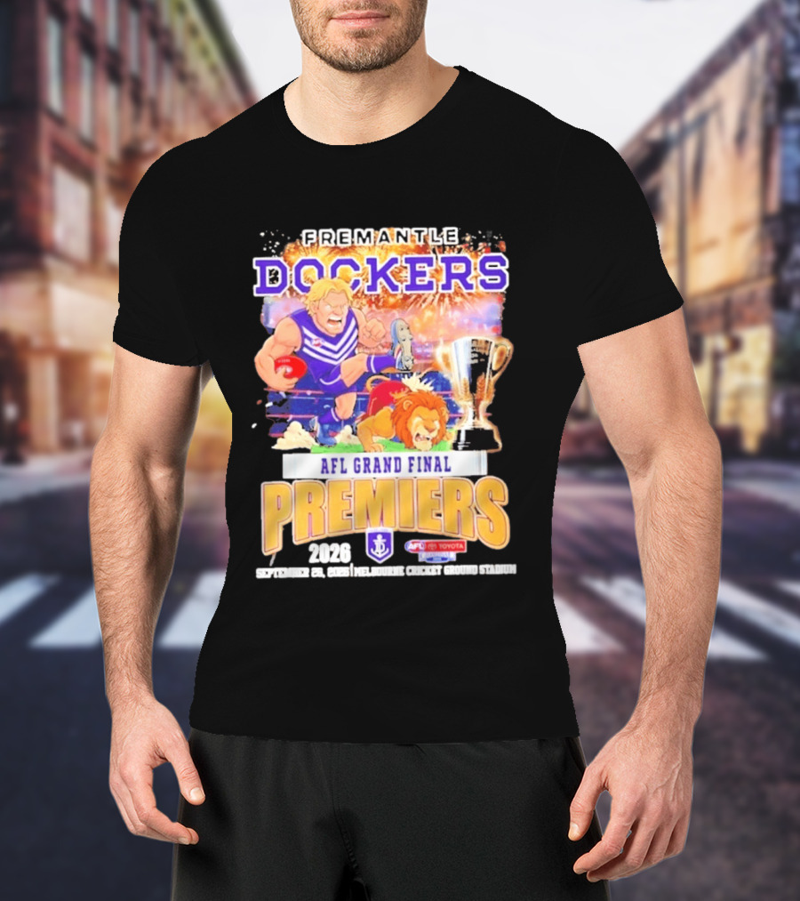 Fremantle Dockers 2026 AFL Grand Final Premiers Trophy Melbourne Cricket Ground Stadium T-Shirt