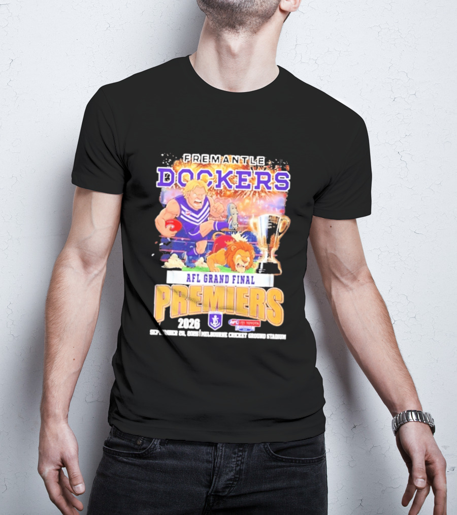 Fremantle Dockers 2026 AFL Grand Final Premiers Trophy Melbourne Cricket Ground Stadium T-Shirt