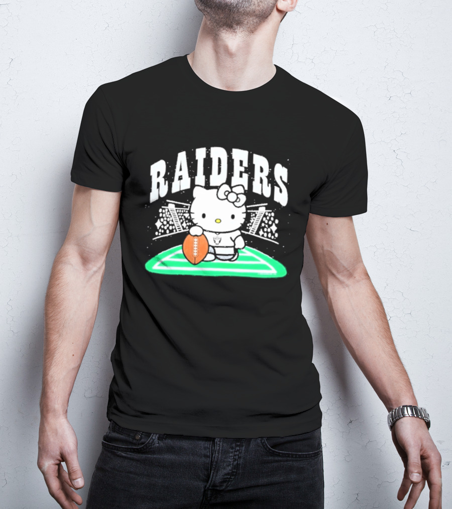 Hello Kitty Raiders Football Stadium Cartoon Collaboration T-Shirt
